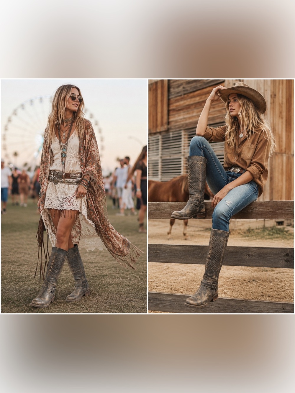 BED|STÜ Distressed Leather Tall Boots | Size 6-7